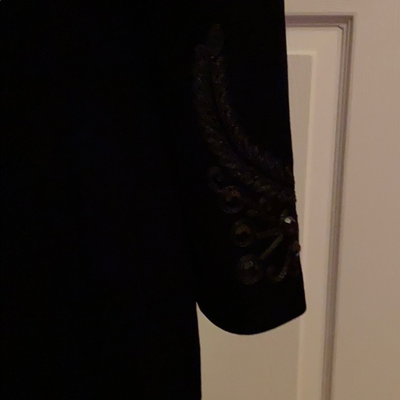 Chico’s blk velvet coat w/blk beads & embroidery - Picture 7 of 9